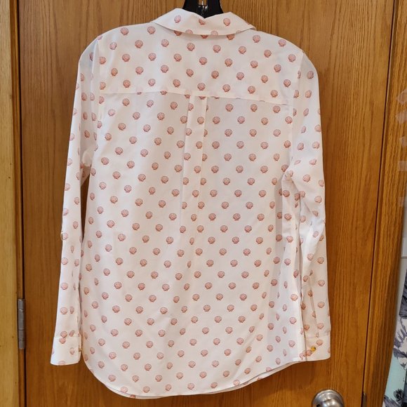 CHICO'S No Iron Seashell Button Down Shirt - Picture 7 of 8